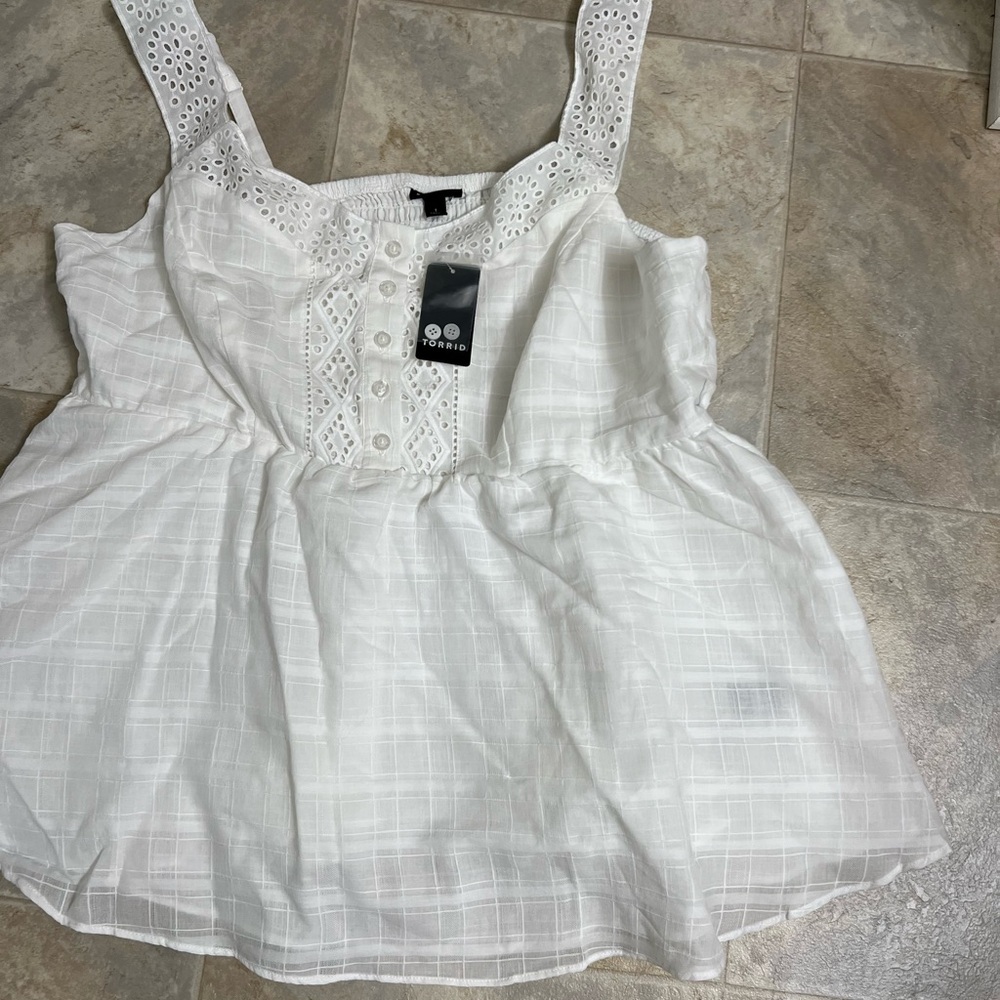 Torrid white eyelet summer tank